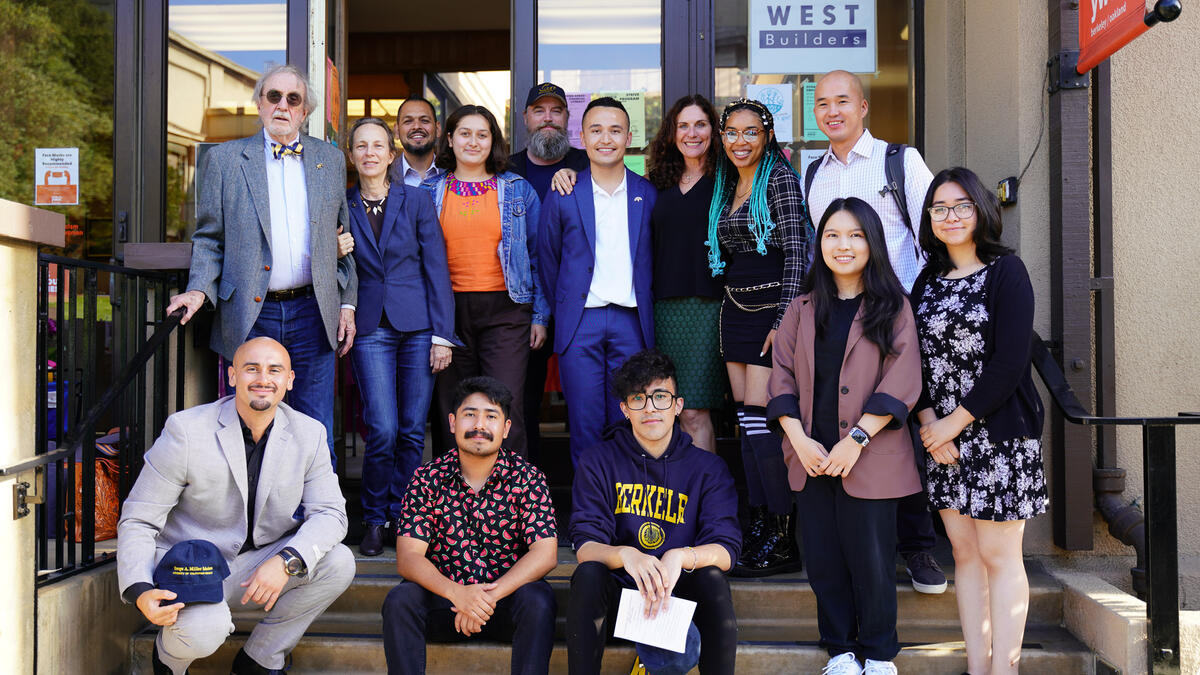 Millers Scholars pose with George A. Miller for a group picture.